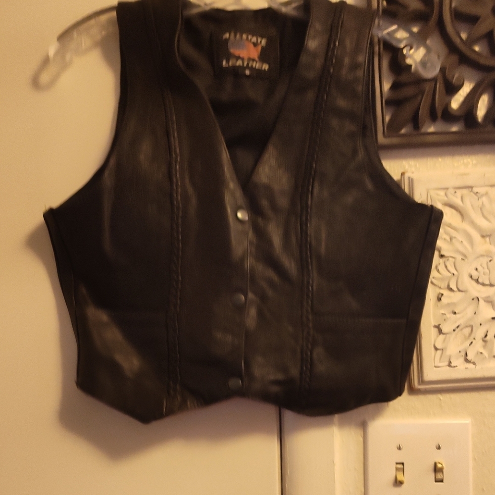Allstate S Leather Black Vest
